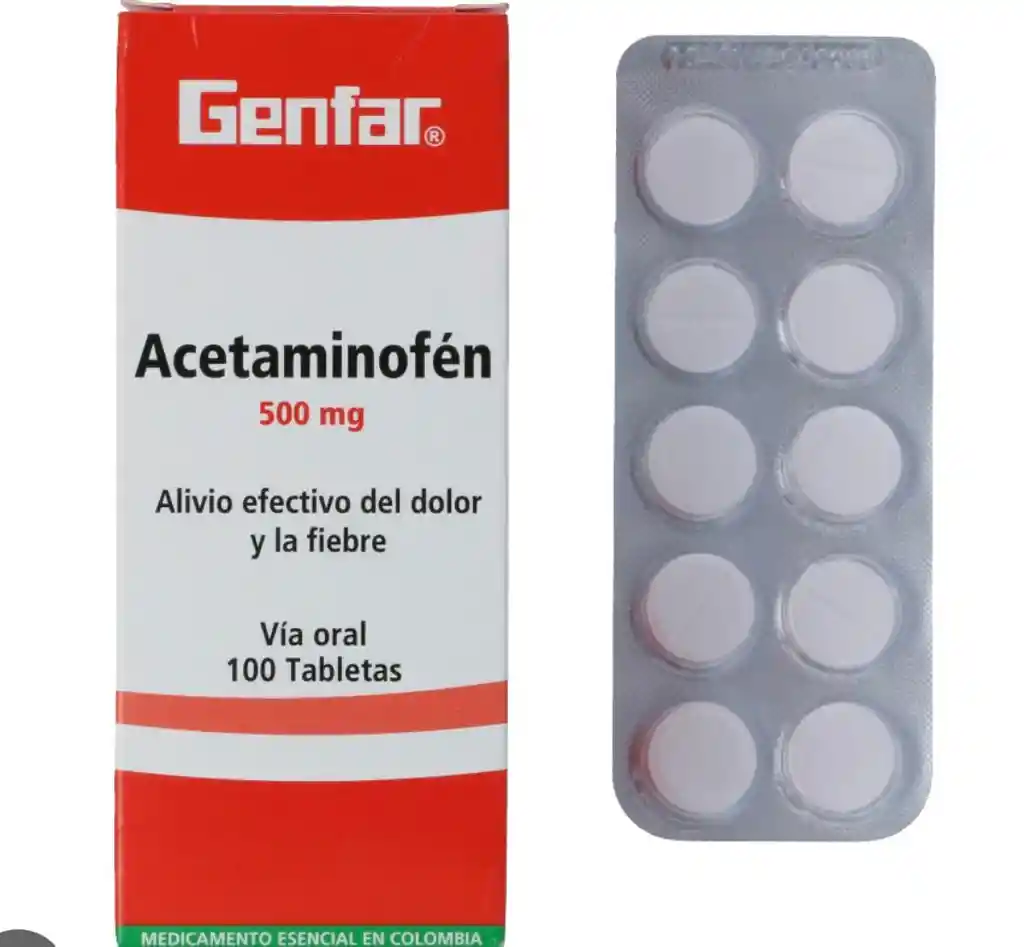 Acetaminofen 500 Blister X 10 Pastillas
