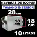 Nevera De Icopor 10 Litros Medidas 23cmx33cmx23cm