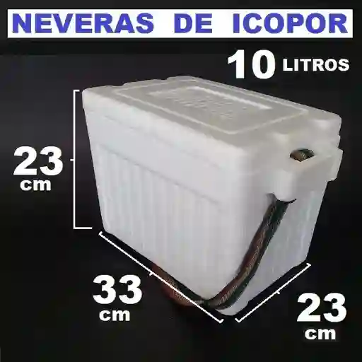 Nevera De Icopor 10 Litros Medidas 23cmx33cmx23cm