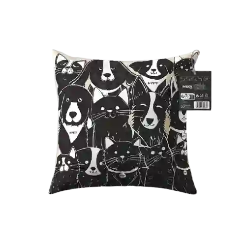 M-pets Cojín Petjoy Blanco Y Negro - 36 X 36