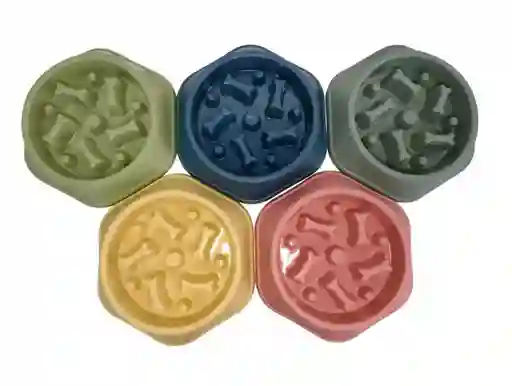 Plato Anti Reflujo Comedero Lento Antideslizante Mascotas