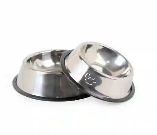 Plato En Acero Inoxidable Antideslizante Para Mascotas 15cm