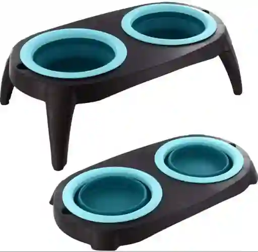 Comedero Elevado Para Mascotas Perros Y Gatos Color Azul, Rosado O Verde