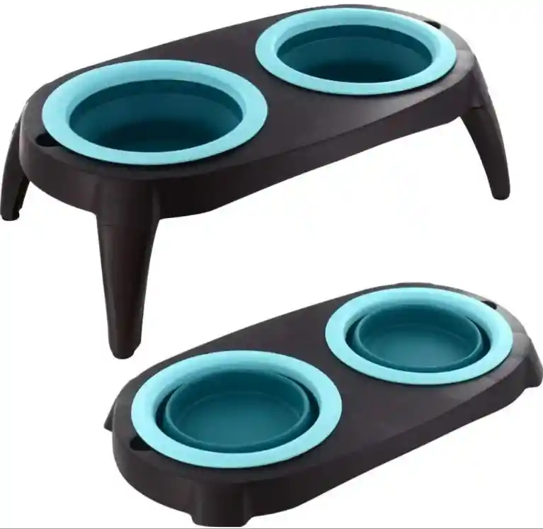 Comedero Elevado Para Mascotas Perros Y Gatos Color Azul, Rosado O Verde
