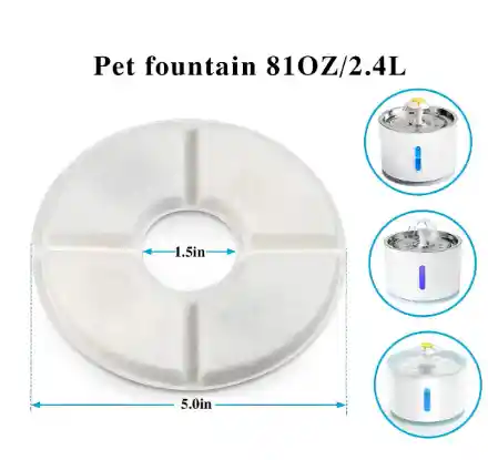 Filtros De Repuesto Para Fuente De Agua Para Mascotas Por Unidad Color Blanco