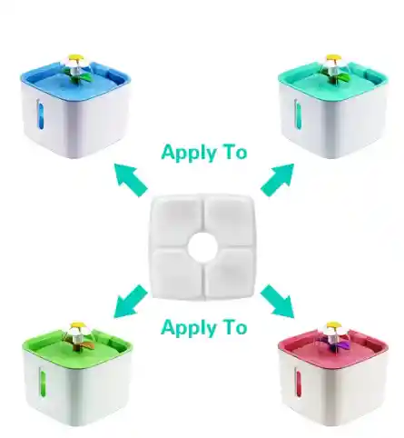 Filtros De Repuesto Para Fuente De Agua Marca Genérica Para Mascotas Por Unidad Color Blanco Diseño Cuadrado