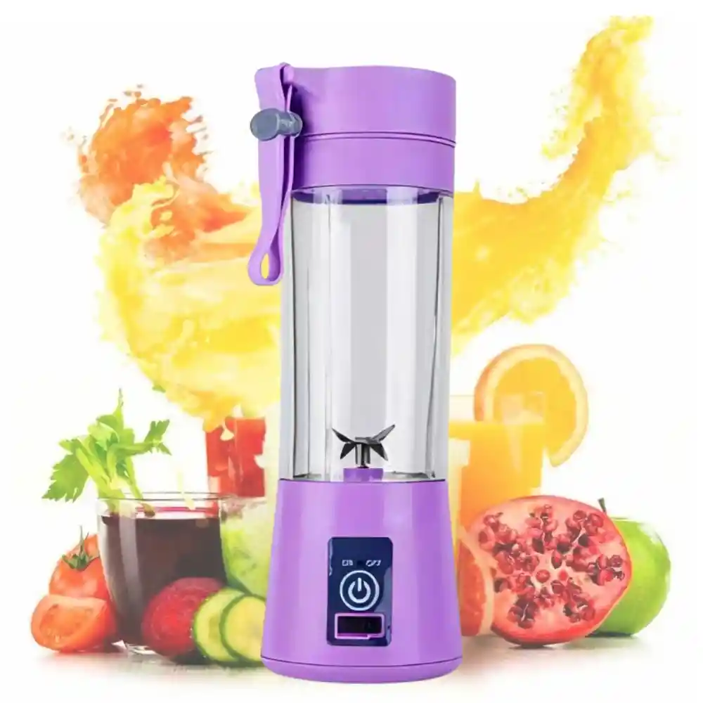 Licuadora Portátil Recargable Usb Batidora Vaso Plastico