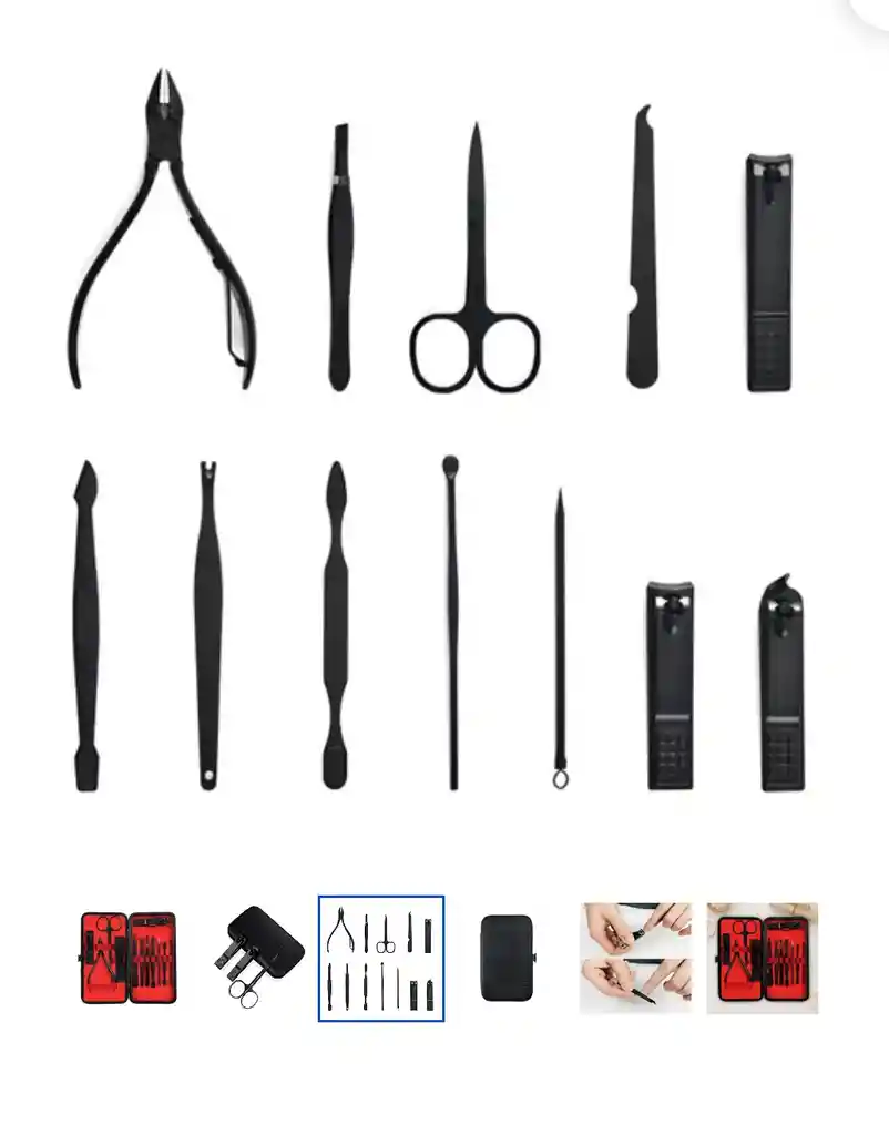 Kit Corta Unas Set Manicura Pedicura 12 Piezas
