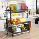 Organizador De Loza 3 Niveles Metalico Ultraresistente Negro