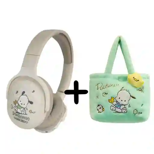 Auricular Diadema Bluetooth Sanrio + Estuche De Felpa Pochacco