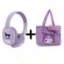 Auricular Diadema Bluetooth Sanrio + Estuche De Felpa Kuromi