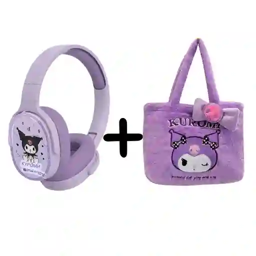 Auricular Diadema Bluetooth Sanrio + Estuche De Felpa Kuromi