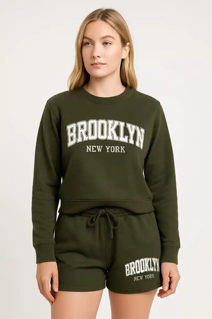 Sudadera Con Buso Y Shorts, Talla Unica