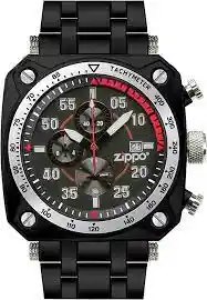 Reloj Zippo Deportivo Negro Pulso En Acero