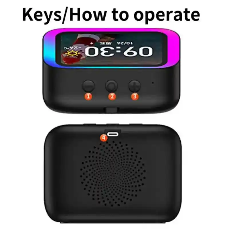Reloj Despertador Inteligente Parlante Bluetooth Con Asistente De Voz Y Luz Rgb