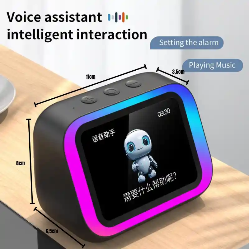 Reloj Despertador Inteligente Parlante Bluetooth Con Asistente De Voz Y Luz Rgb