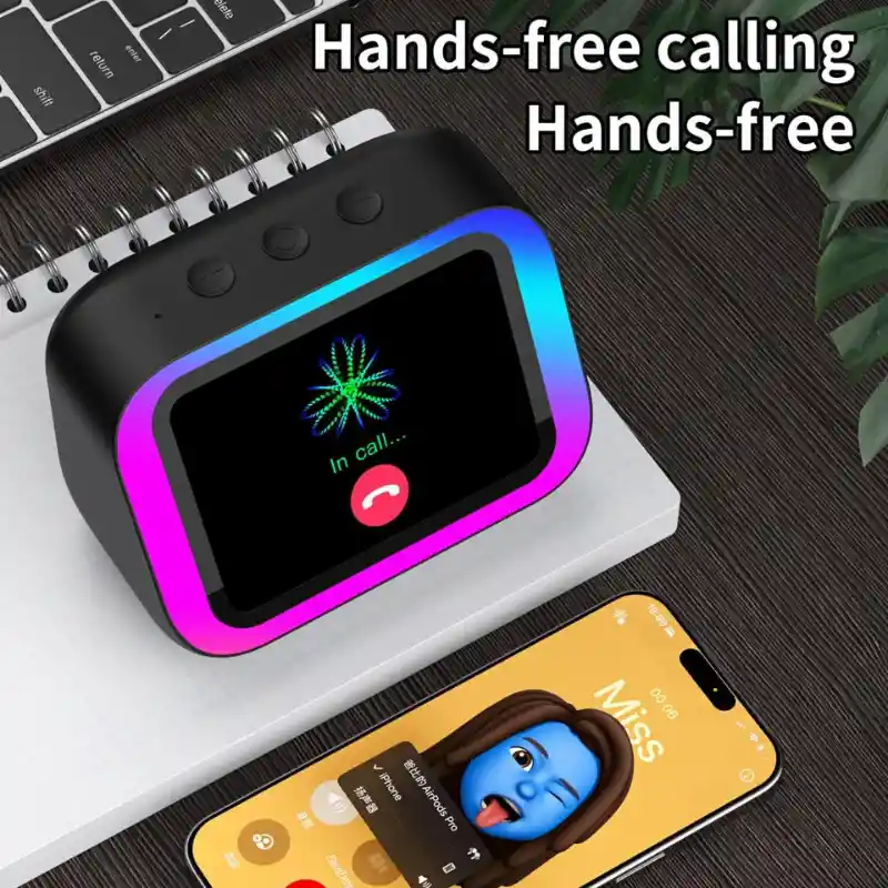 Reloj Despertador Inteligente Parlante Bluetooth Con Asistente De Voz Y Luz Rgb