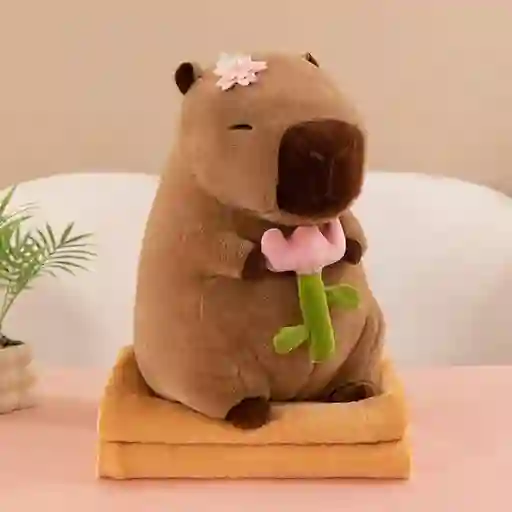 Capibara Flor (peluche Con Cobija)