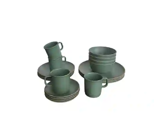 Vajilla Luxury En Melamina Color Verde 20 Pzs