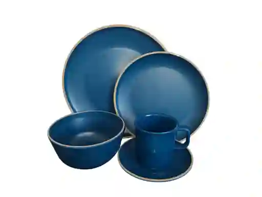 Vajilla Luxury En Melamina Color Azul 20pzs