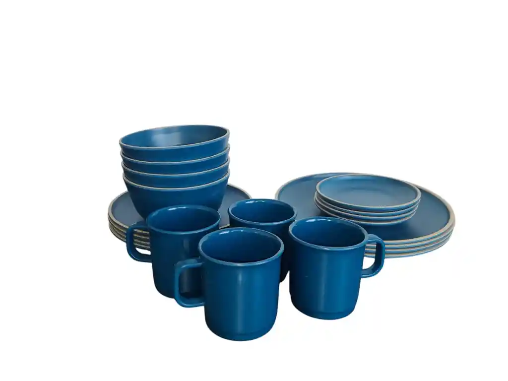 Vajilla Luxury En Melamina Color Azul 20pzs