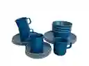 Vajilla Luxury En Melamina Color Azul 20pzs