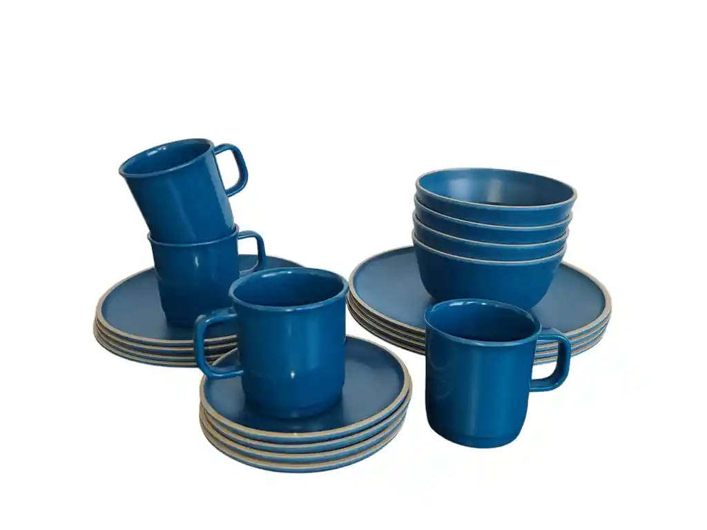 Vajilla Luxury En Melamina Color Azul 20pzs