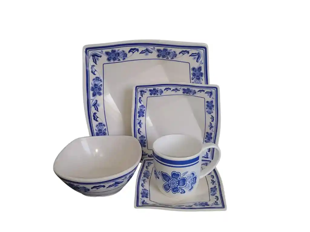 Vajilla Indigo En Melamina Color Blanco