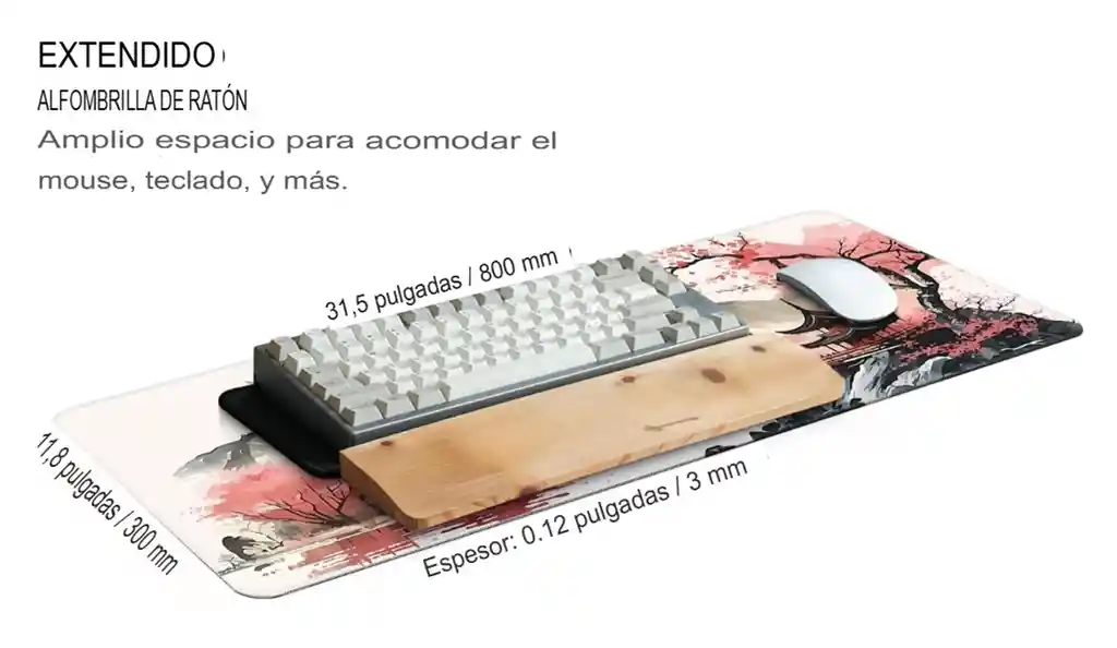 Alfombrilla De Mouse Larga 80x30 Cm Gamer Y Anime Extendida