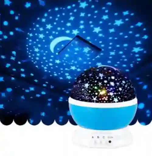 Lampara Rotatoria Proyector Cielo Estrellas Noche Dormir Luz Azul