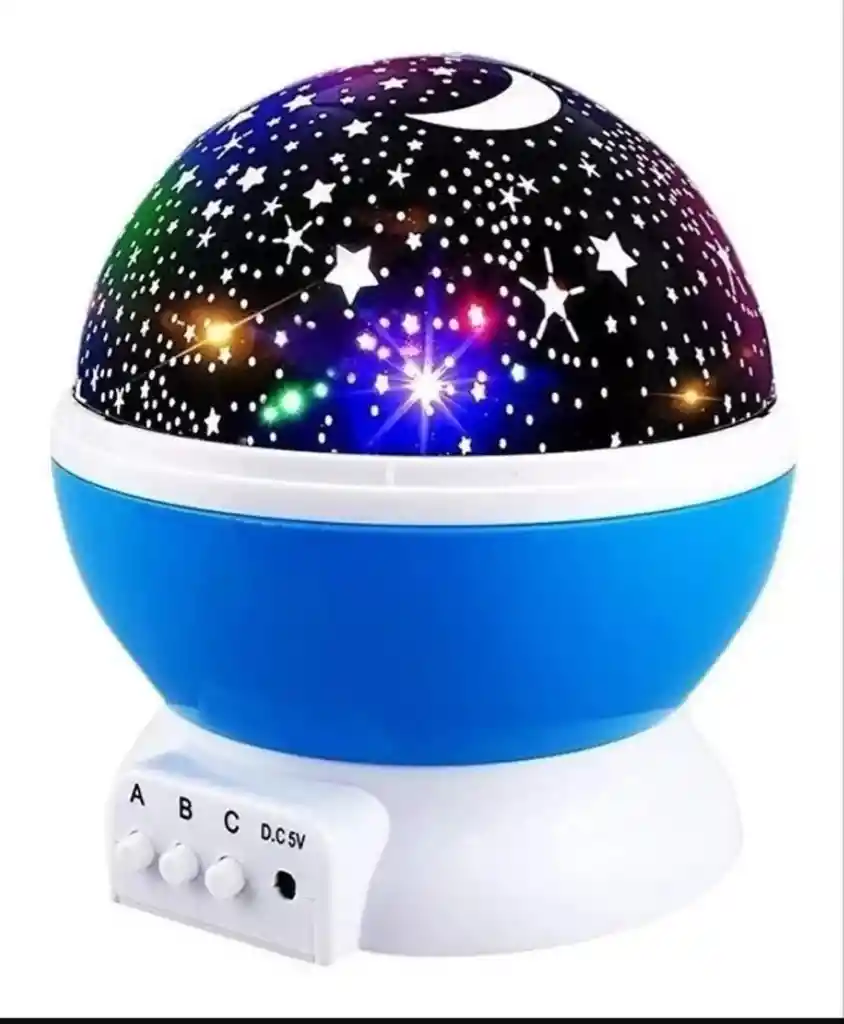 Lampara Rotatoria Proyector Cielo Estrellas Noche Dormir Luz Azul