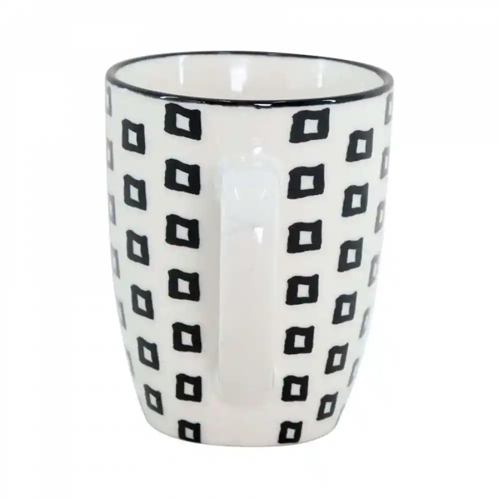 Mug Taza Expressions Blanco Negro 320 Ml Porcelana