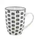 Mug Taza Expressions Blanco Negro 320 Ml Porcelana