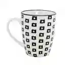 Mug Taza Expressions Blanco Negro 320 Ml Porcelana