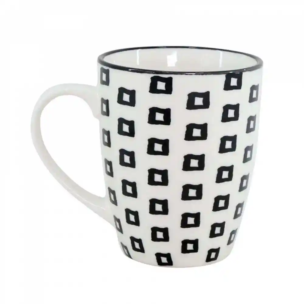 Mug Taza Expressions Blanco Negro 320 Ml Porcelana