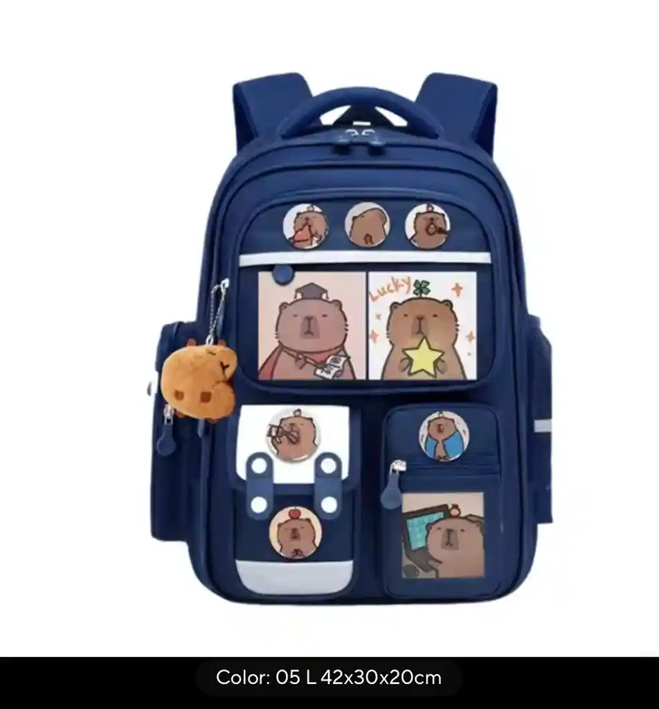 Mochila Escolar Estudiantes Capibara Gran Capacidad