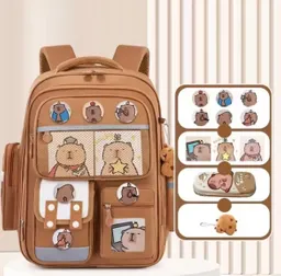Mochila Escolar Estudiantes Capibara Gran Capacidad