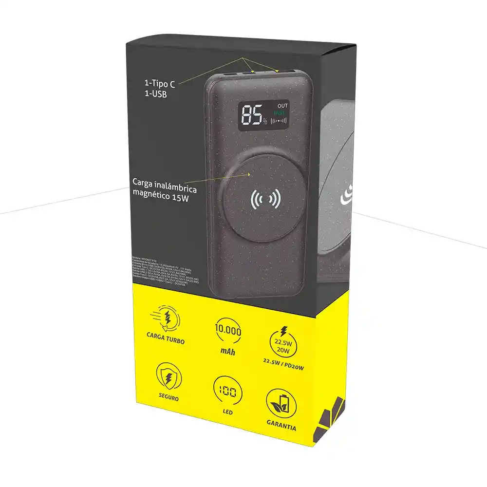 Power Bank Rocket P10 Movisun Kts + Carga Inalambrica