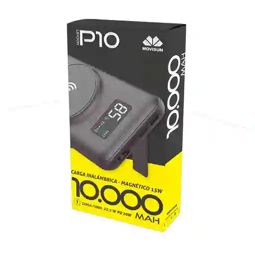 Power Bank Rocket P10 Movisun Kts + Carga Inalambrica