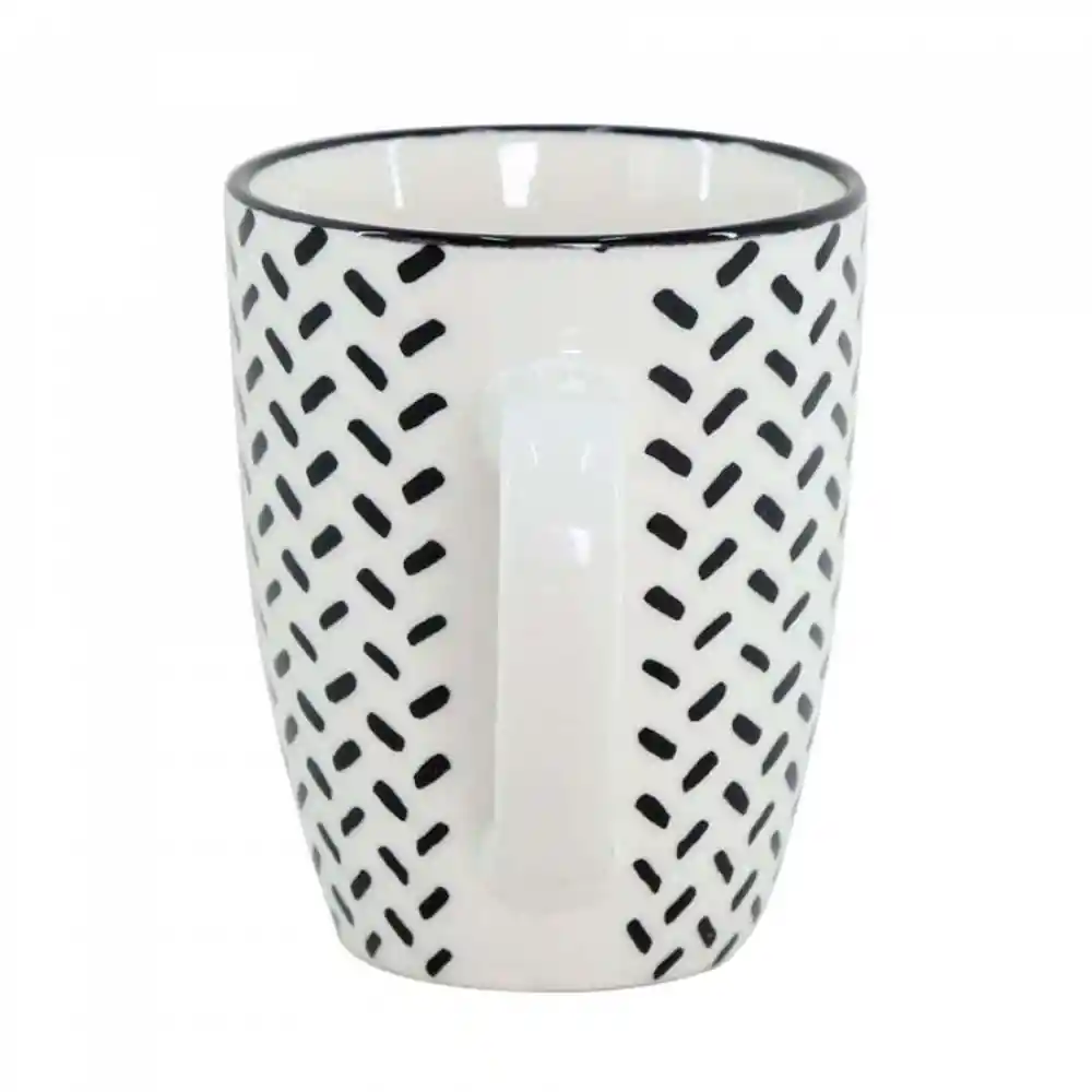 Mug Taza Expressions Blanco Negro 320 Ml Porcelana