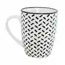 Mug Taza Expressions Blanco Negro 320 Ml Porcelana