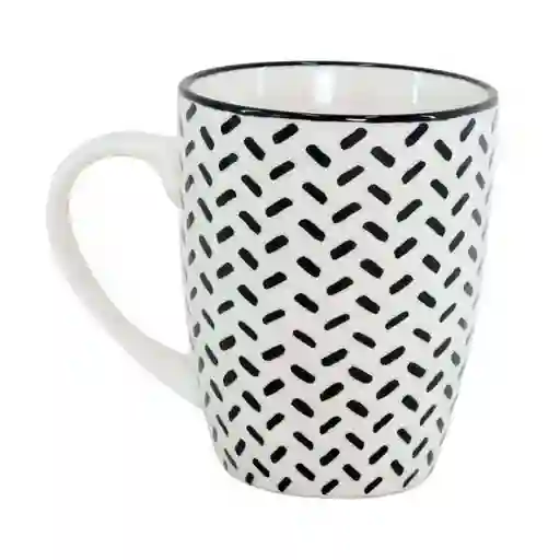 Mug Taza Expressions Blanco Negro 320 Ml Porcelana