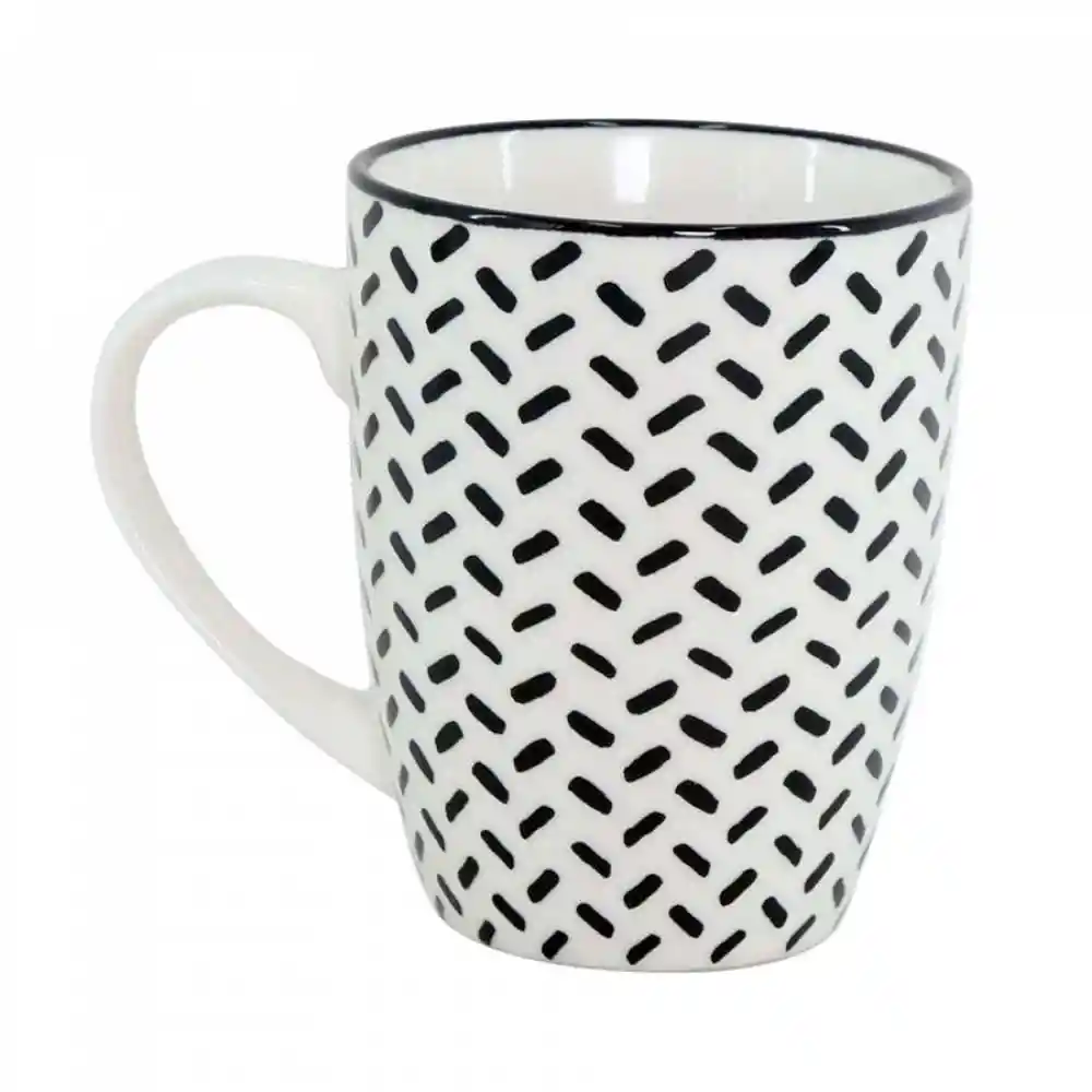 Mug Taza Expressions Blanco Negro 320 Ml Porcelana