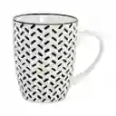 Mug Taza Expressions Blanco Negro 320 Ml Porcelana