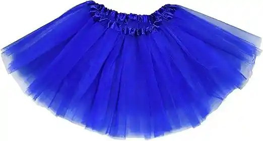 Disfraz Tutu Falda Brillante 30 Cm Para Niña Azul