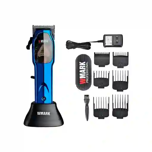 Kit Maquina Peluquera Profesional Wmark Ng-9002azul