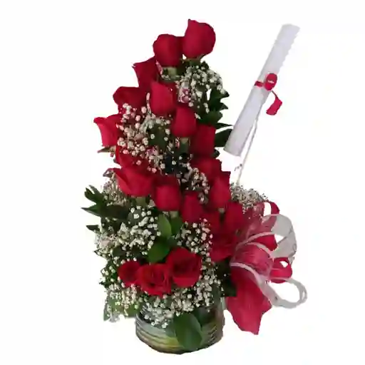 Ramo De Rosas En Espiral Doble