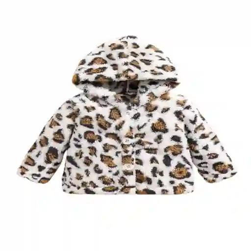 Chaqueta Beige Con Estilo Leopardo Talla 2-3 Años