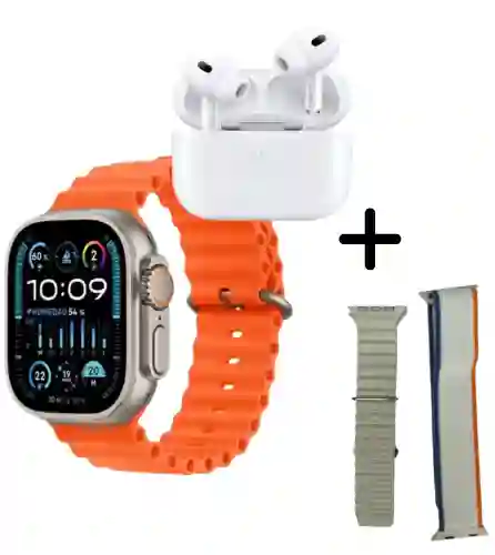 Combo Hr5 Ultra 3 Reloj Inteligente + Audífonos Inalámbricos