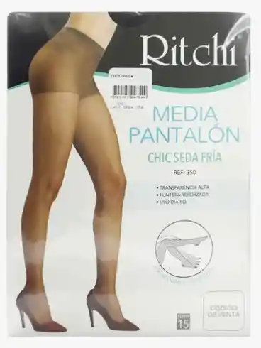 Medias Veladas Negras Talla L Seda Fria Ritchi